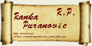 Ranka Puranović vizit kartica